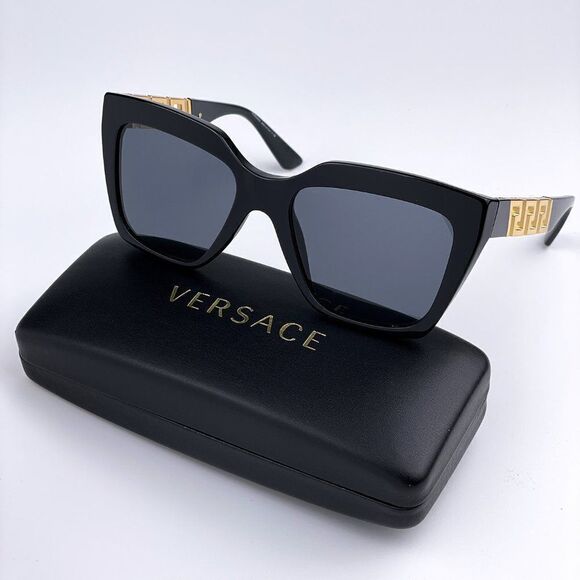 NEW Versace VE4418 GB1/87 Black Gray Square Women Sunglasses